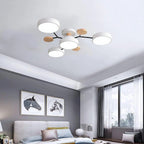 Modern LED Round Iron Semi Flush Chandelier Contemporary Ceiling Light - Image 20