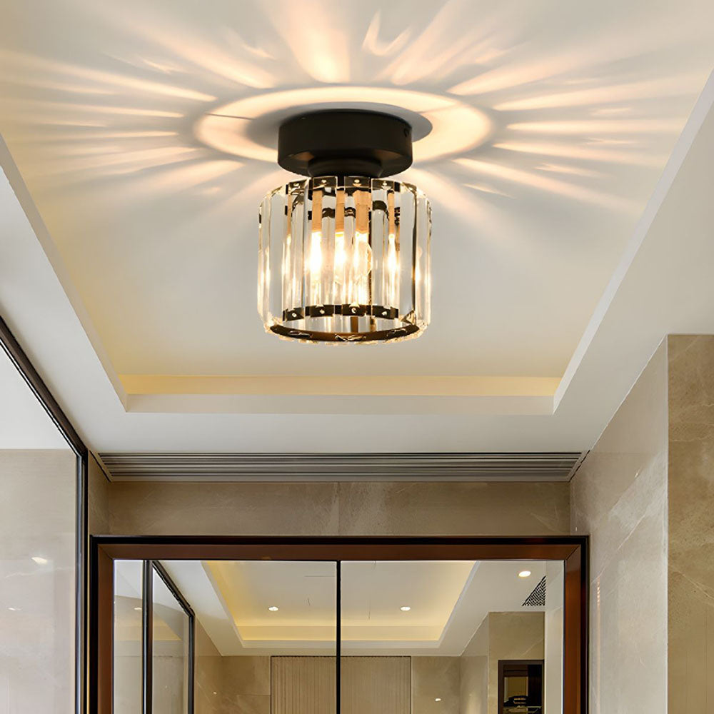 Black Crystal Flush Mount Ceiling Light Modern E27 - Image 9