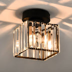 Black Crystal Flush Mount Ceiling Light Modern E27 - Image 2