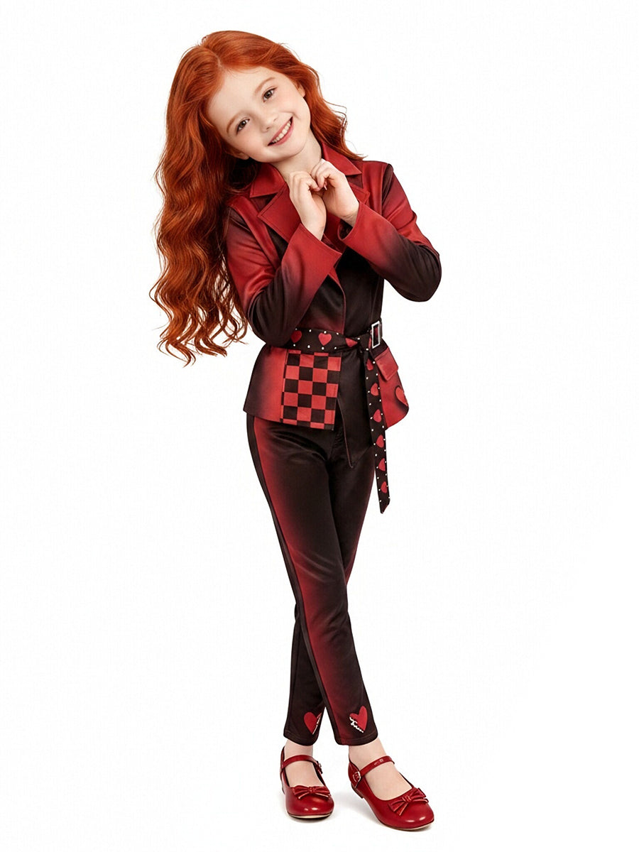 Kids Adults 3 Piece Red Princess Cosplay Suit - Image 2