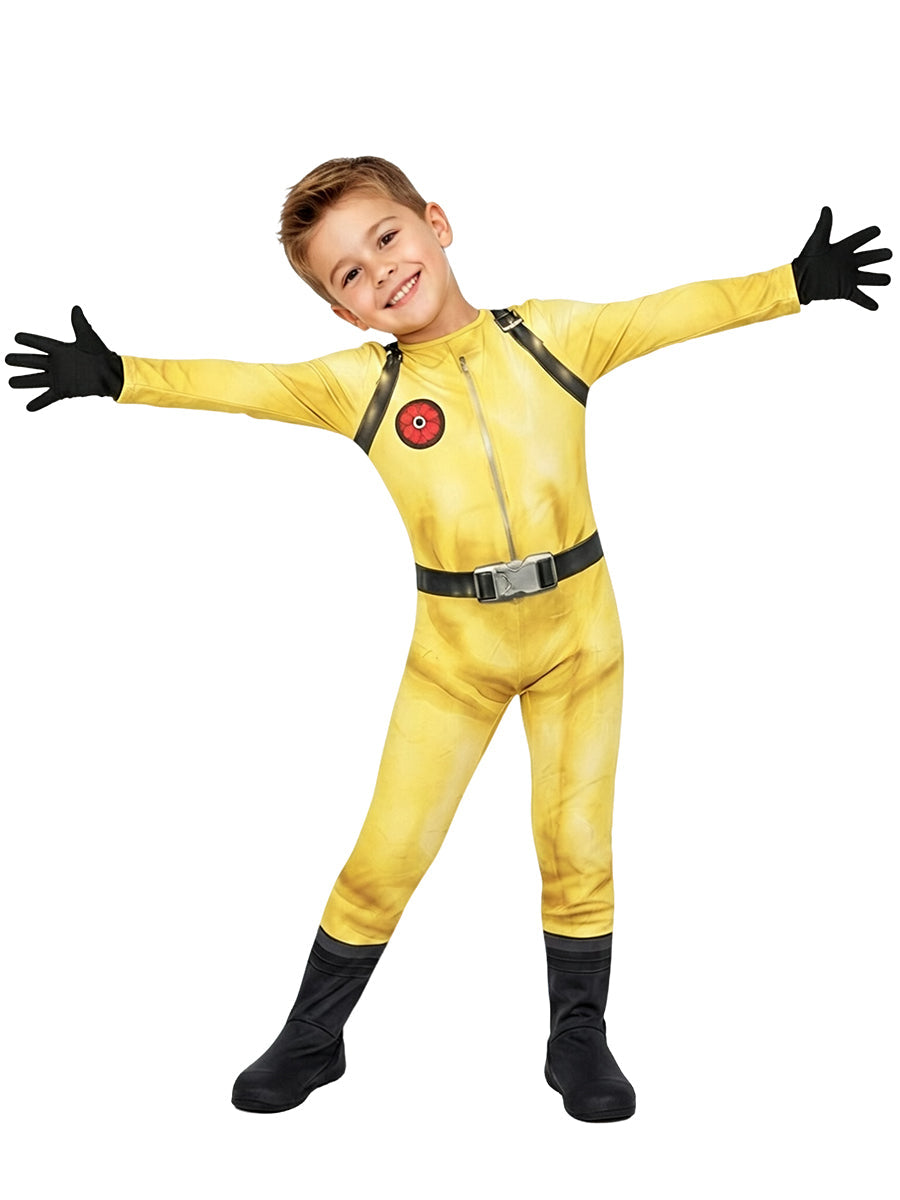 Yellow Hazmat Suit Costume Kids Adult Jumpsuit Mask Gloves Set - Image 5