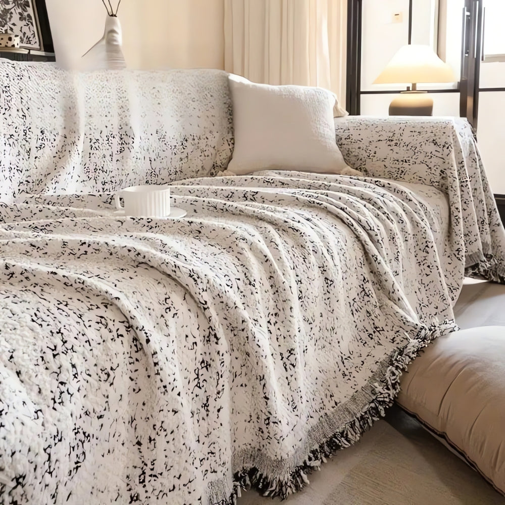 Reversible Couch Cover Nordic Speckle Boho Design - Image 9