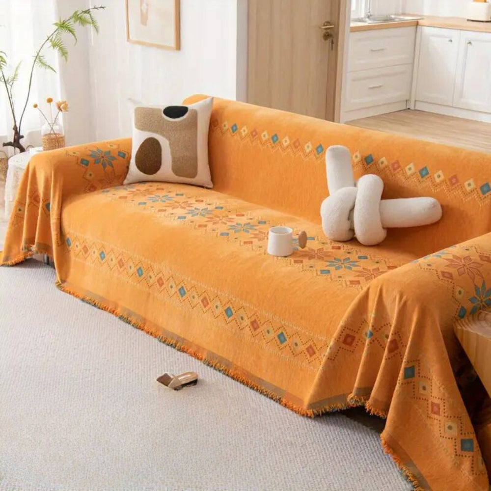 Boho Couch Cover Non‑Slip Design with Tassels - Image 8