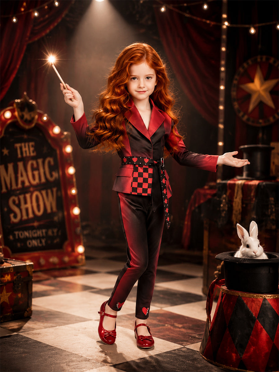Kids Adults 3 Piece Red Princess Cosplay Suit - Image 6