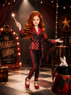 Kids Adults 3 Piece Red Princess Cosplay Suit - Image 6