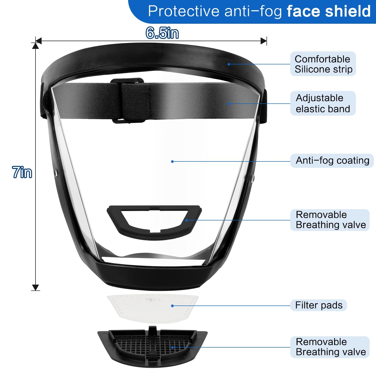 Full Face Protective Shield Anti-Fog Safety Visor - Image 2