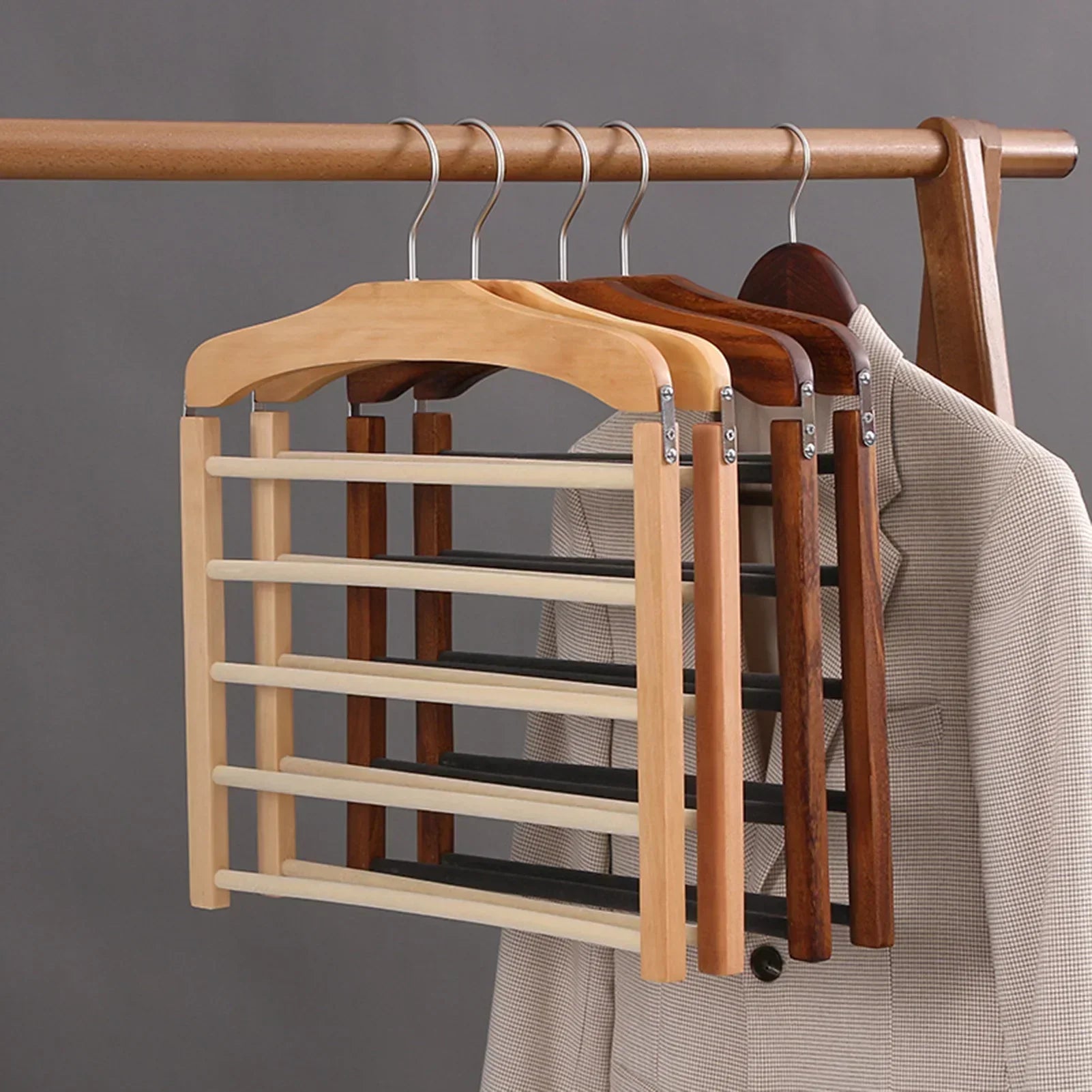 Clothing Trouser Organizer Multi-Bar Compact Storage Hanger - Image 3