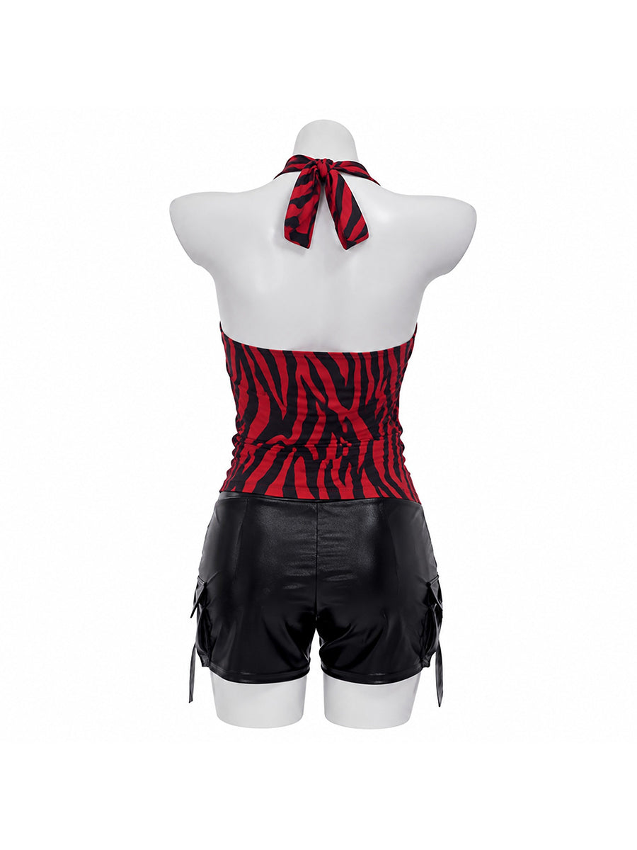 Women 2 Piece Cosplay Outfit Zebra Print - Image 7