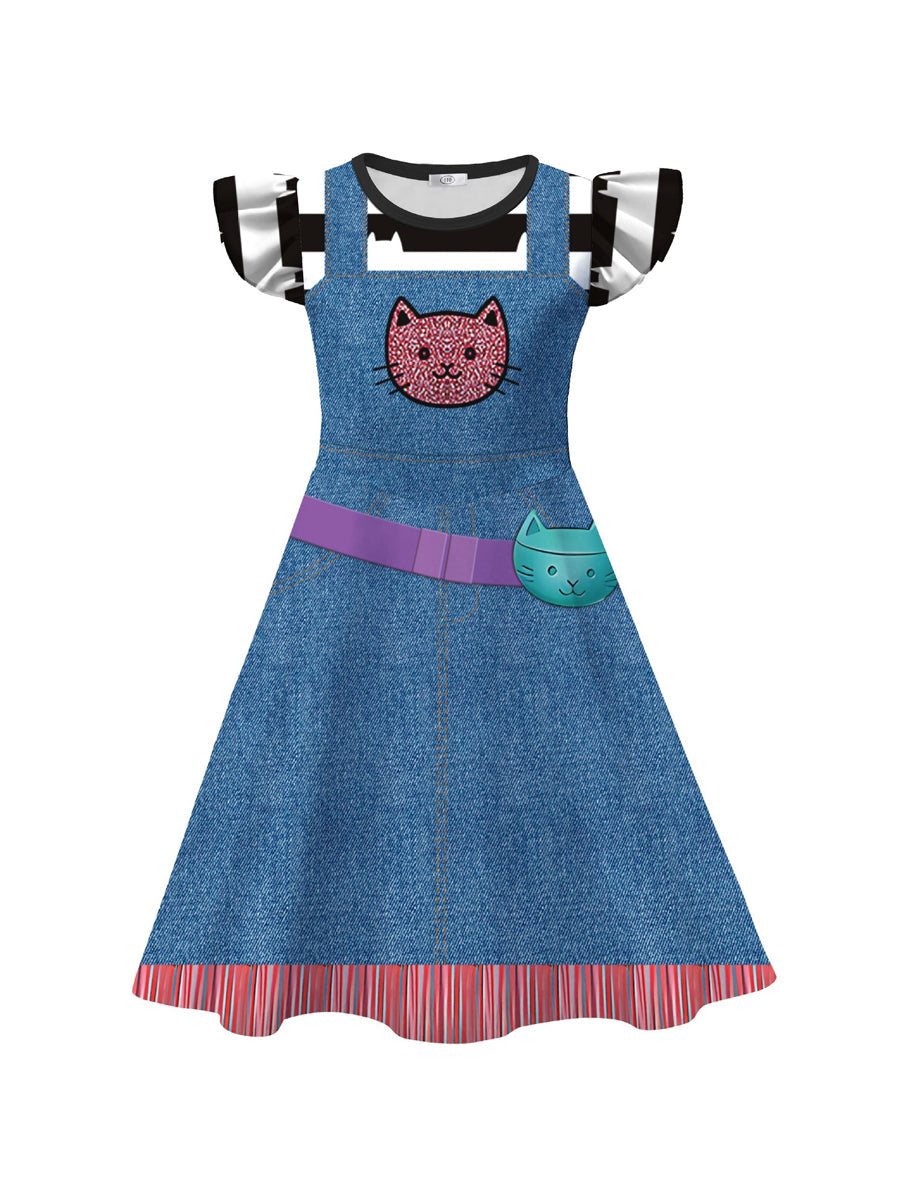 Girls 3 Piece Cat Ear Dress Costume Set - Image 6
