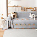 Boho Couch Cover Non‑Slip Design with Tassels