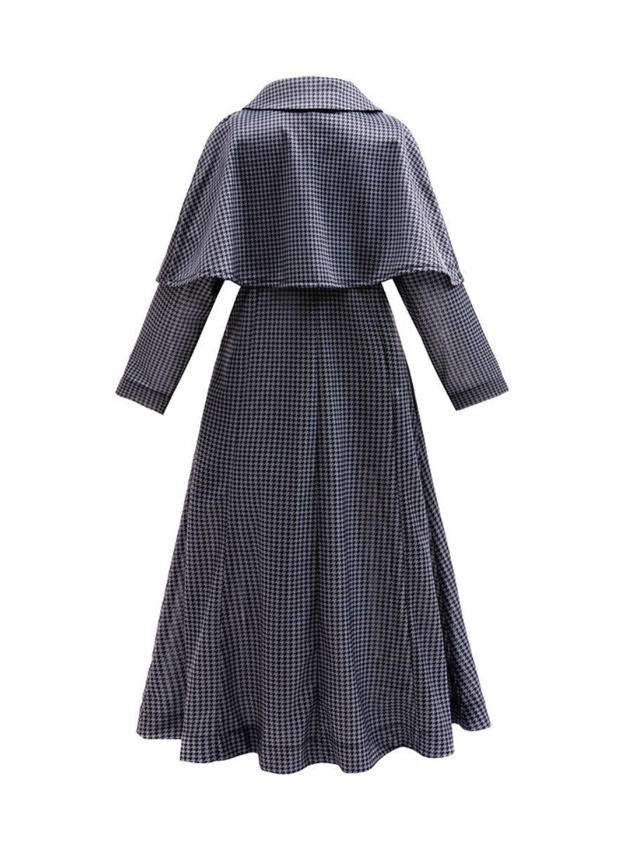 Girls Cape Coat Houndstooth - Image 3
