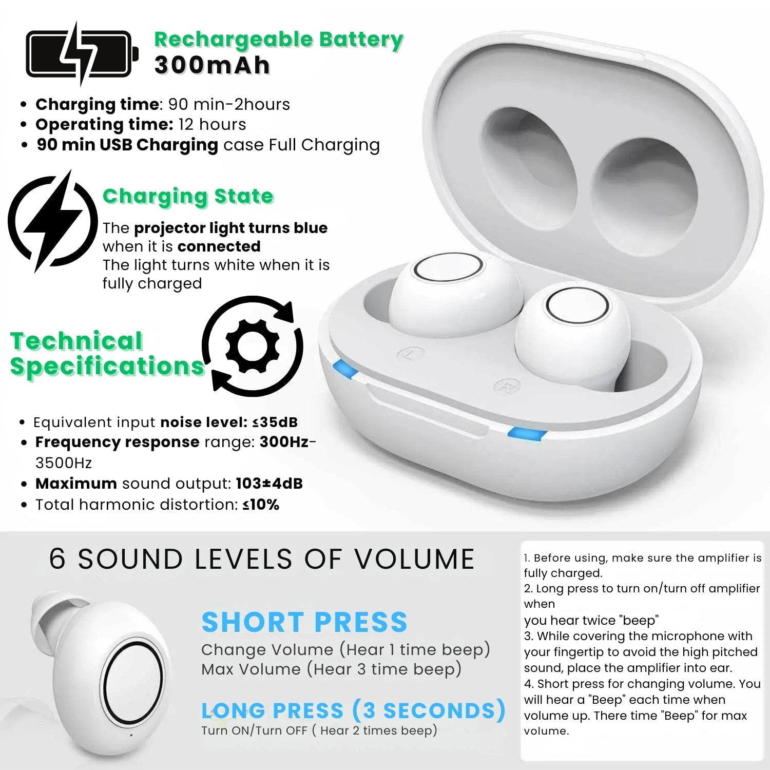 Comfortable Noise‑Reducing Hearing Aids with USB Charging - Image 2
