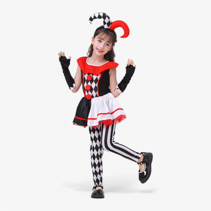 Girls Clown Costume Set