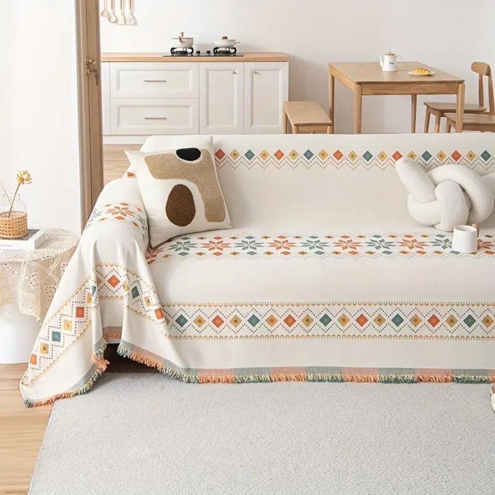 Boho Couch Cover Non‑Slip Design with Tassels - Image 5