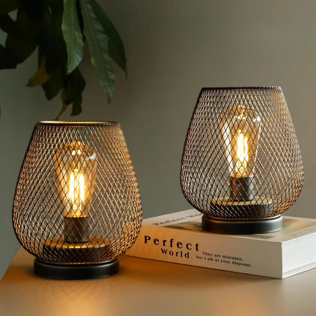 Portable Cordless Metal LED Table Lamp Warm Light