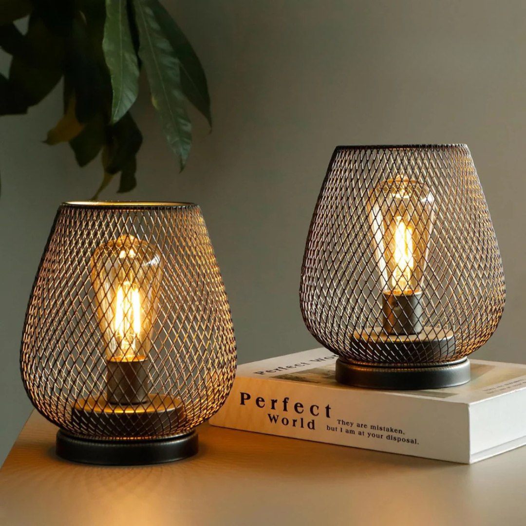 Portable Cordless Metal LED Table Lamp Warm Light