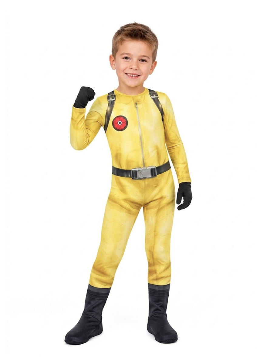 Yellow Hazmat Suit Costume Kids Adult Jumpsuit Mask Gloves Set - Image 3