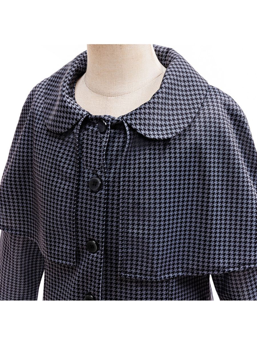 Girls Cape Coat Houndstooth - Image 5