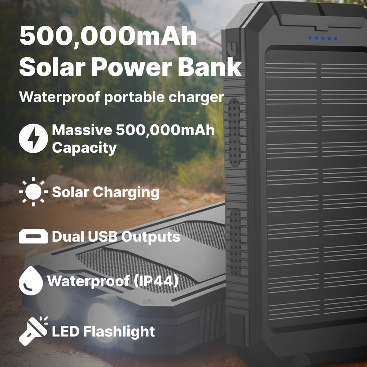 Solar Power Bank Dual USB - Image 2