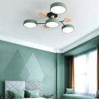 Modern LED Round Iron Semi Flush Chandelier Contemporary Ceiling Light - Image 3
