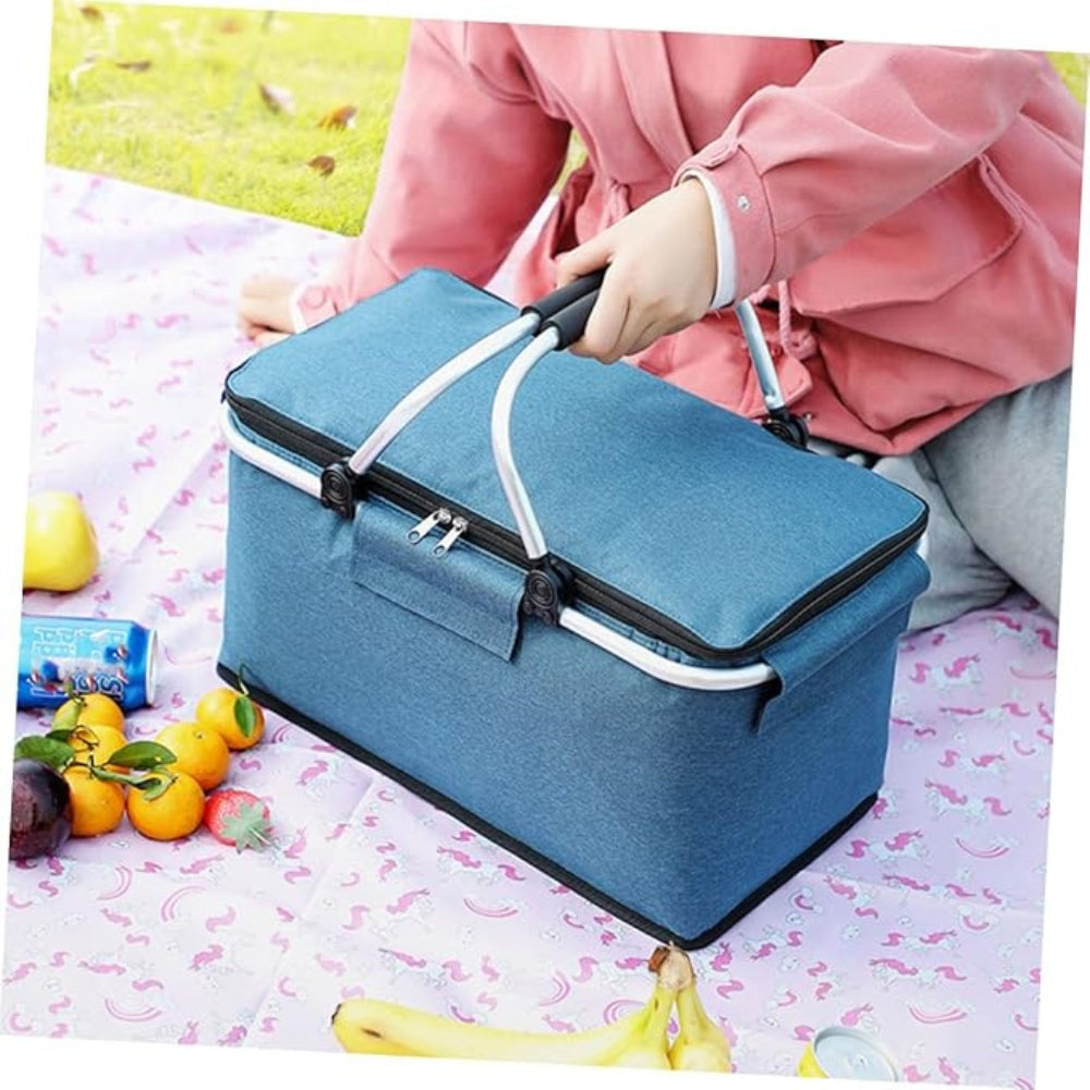 Collapsible Picnic Cooler Basket 18L Travel Food Storage - Image 2