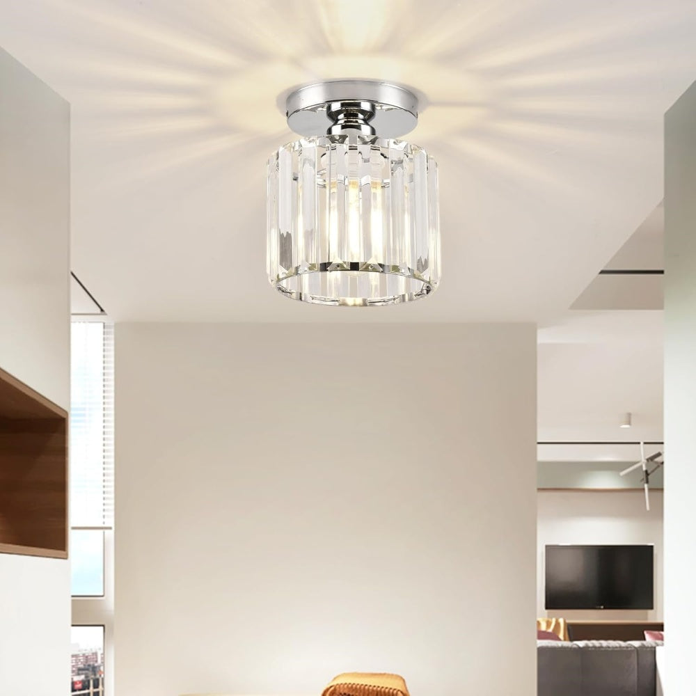 Black Crystal Flush Mount Ceiling Light Modern E27 - Image 22