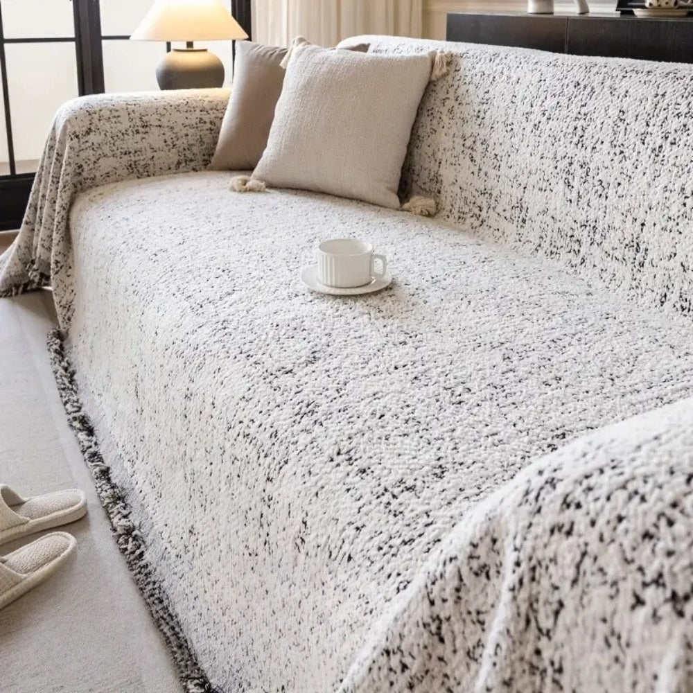 Reversible Couch Cover Nordic Speckle Boho Design