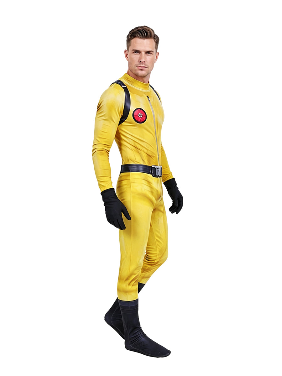 Yellow Hazmat Suit Costume Kids Adult Jumpsuit Mask Gloves Set - Image 8