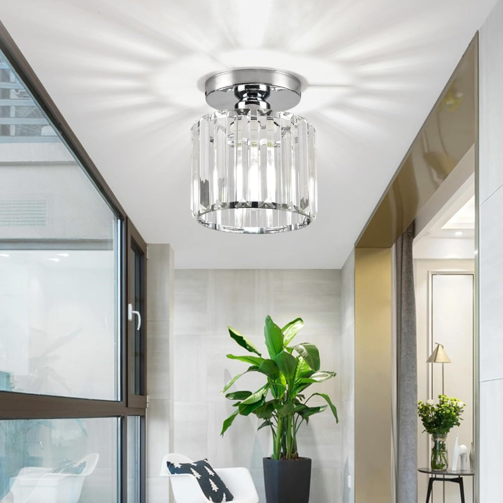 Black Crystal Flush Mount Ceiling Light Modern E27 - Image 24