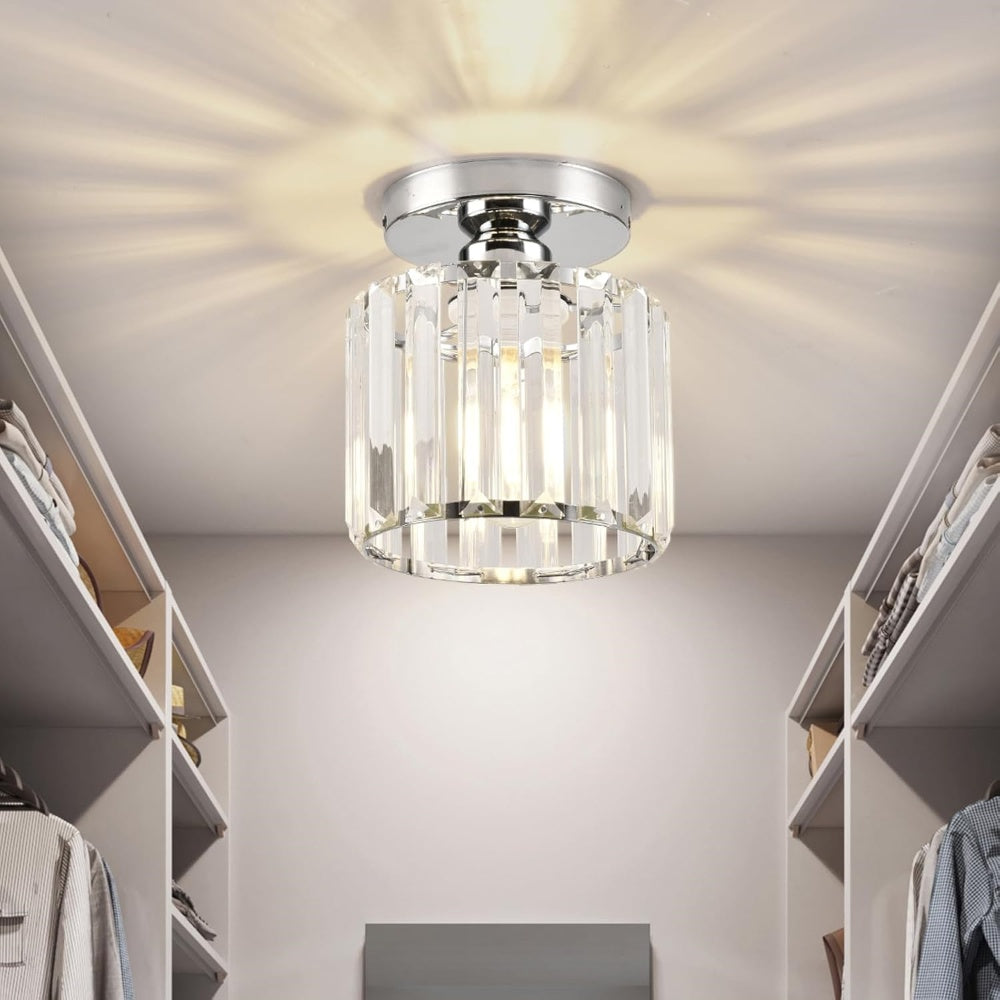 Black Crystal Flush Mount Ceiling Light Modern E27 - Image 23