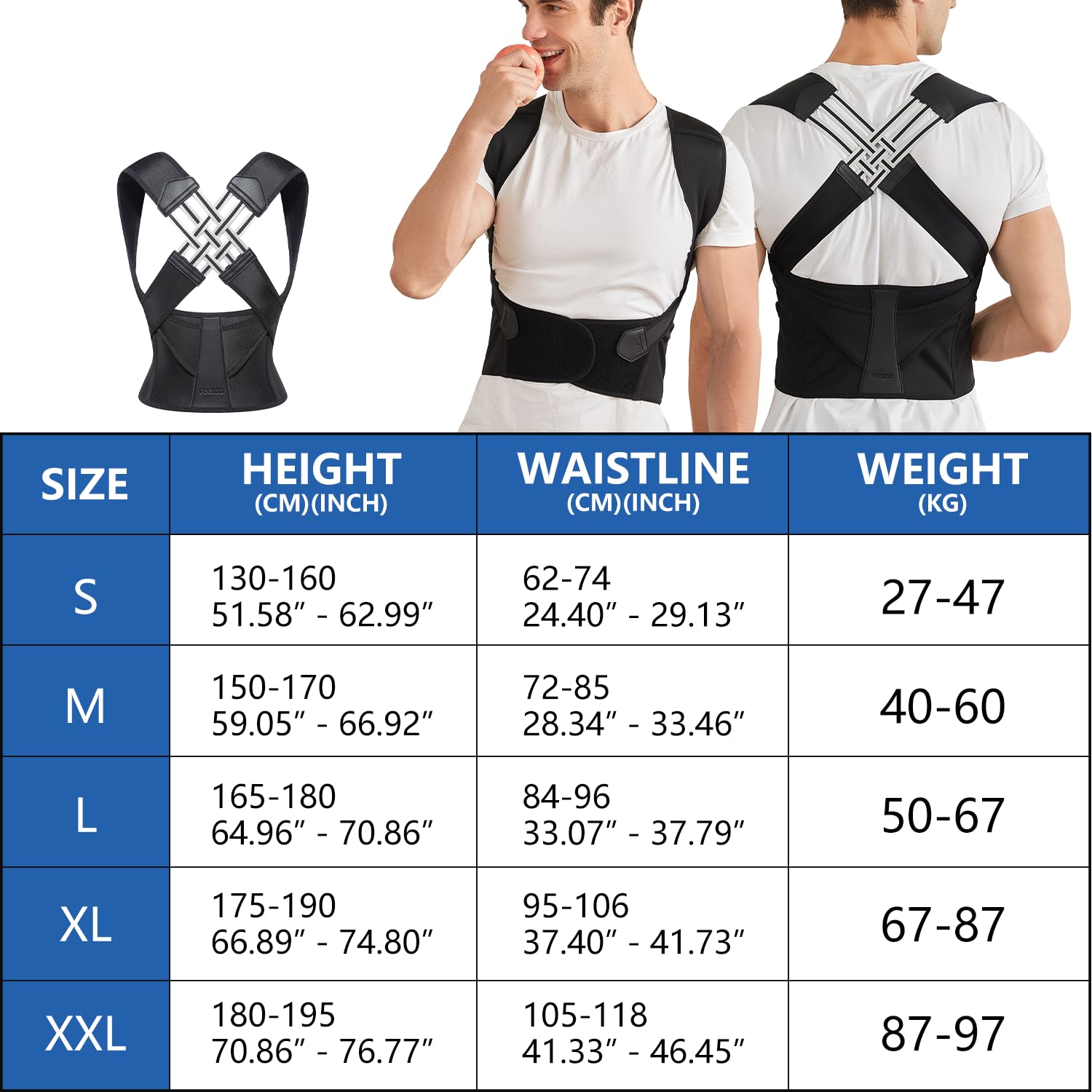Posture Corrector Brace Adjustable Unisex Support for Back Alignment - Image 6
