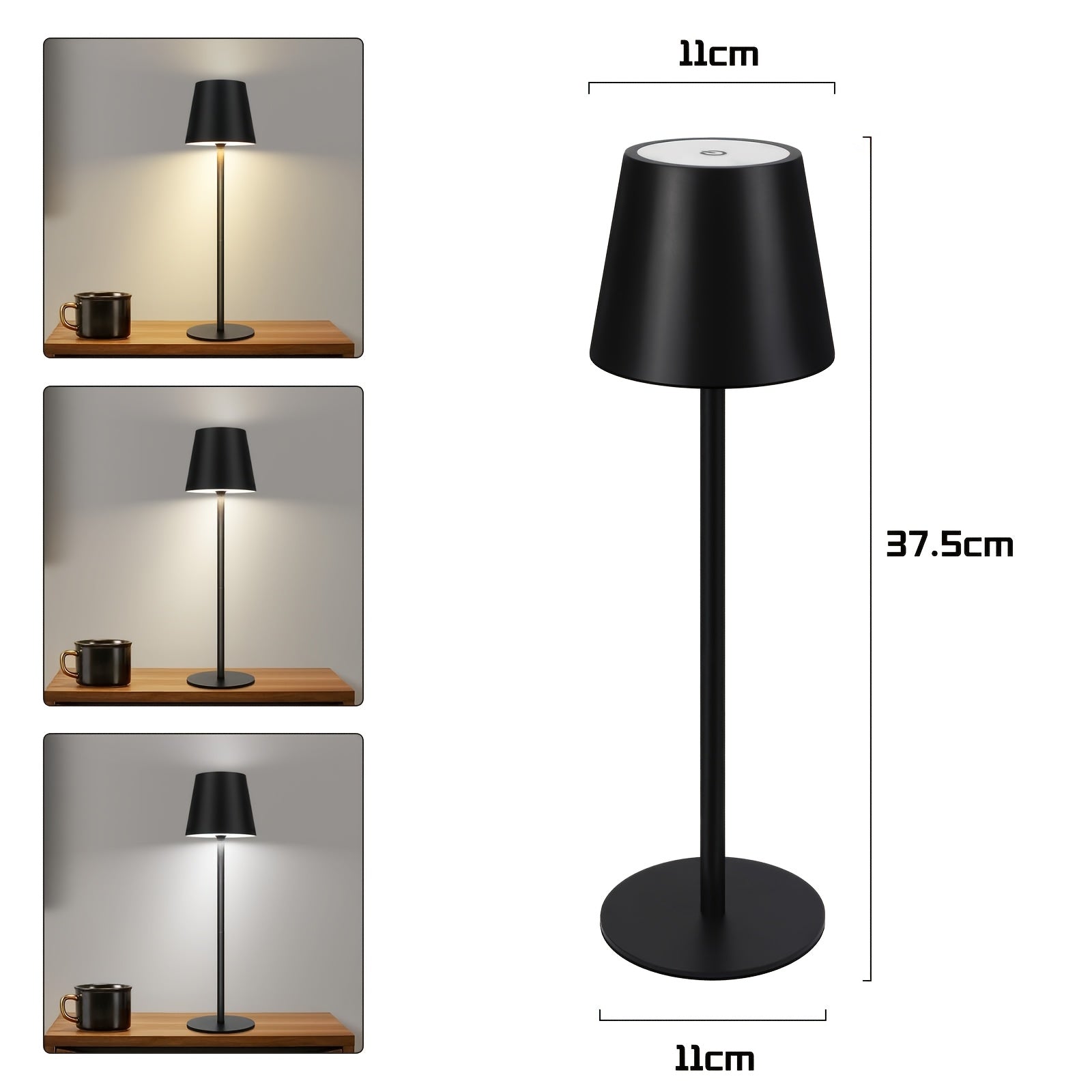 Rechargeable Touch Control LED Table Lamp for Bedside Use - Image 3