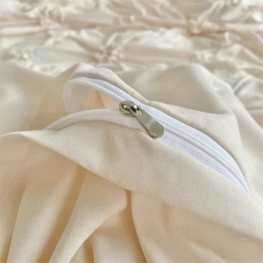 Elegant Ruffle Flower Quilt Cover Set with Pillowcases - Image 7