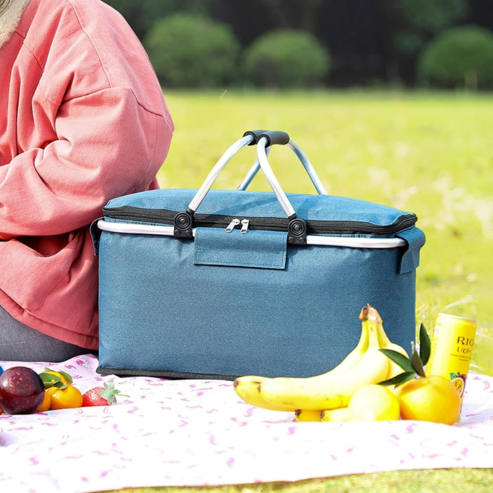 Collapsible Picnic Cooler Basket 18L Travel Food Storage - Image 3