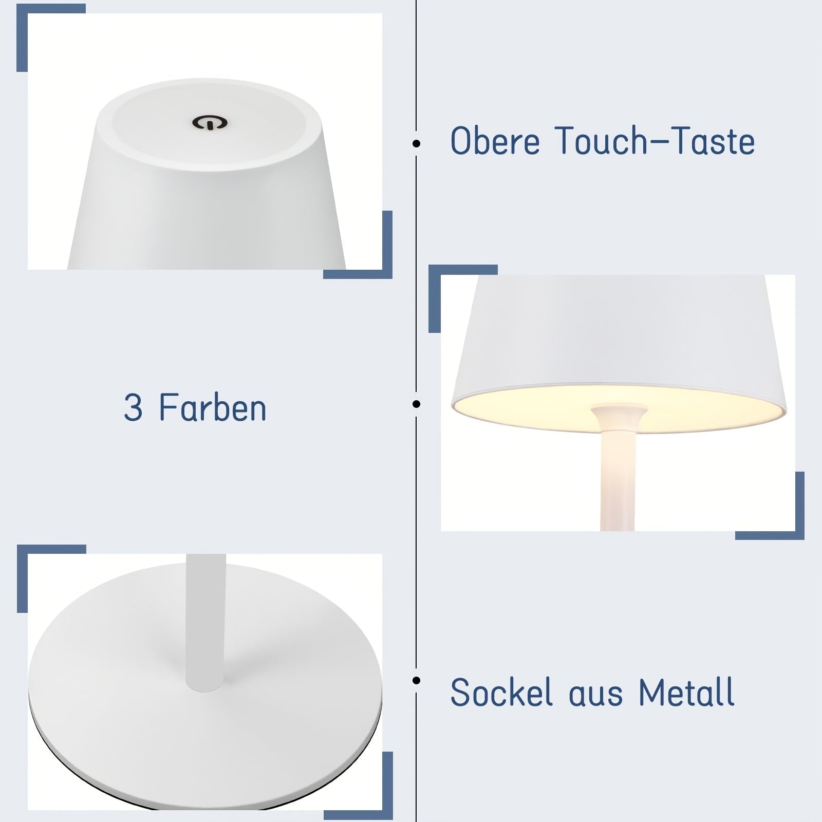 Rechargeable Touch Control LED Table Lamp for Bedside Use - Image 9