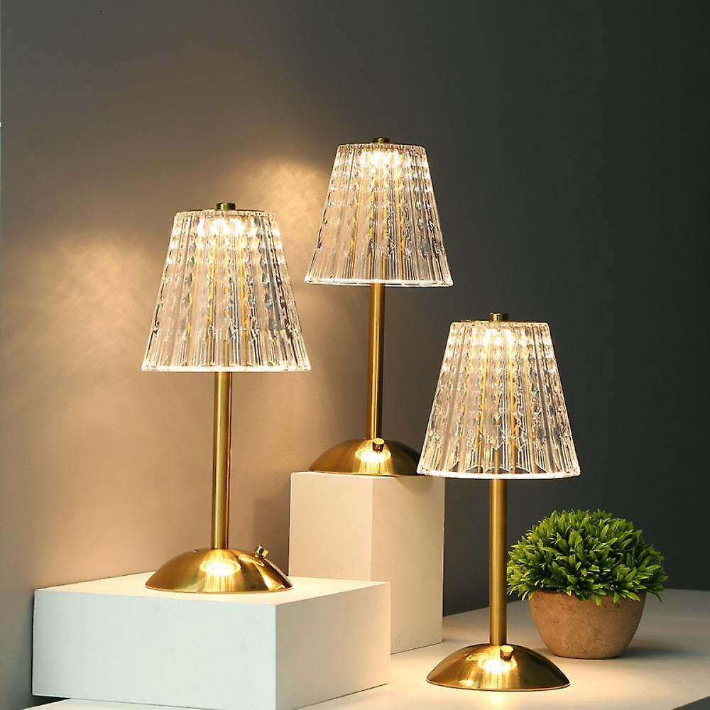 Golden Crystal Glass Table Lamp in Decorative Design with Sparkling Shade - Image 4