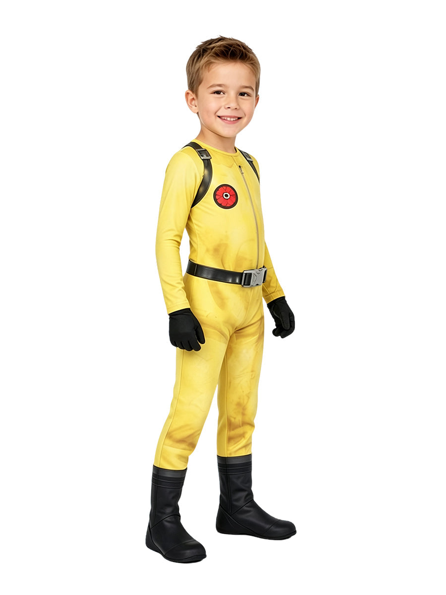 Yellow Hazmat Suit Costume Kids Adult Jumpsuit Mask Gloves Set - Image 4