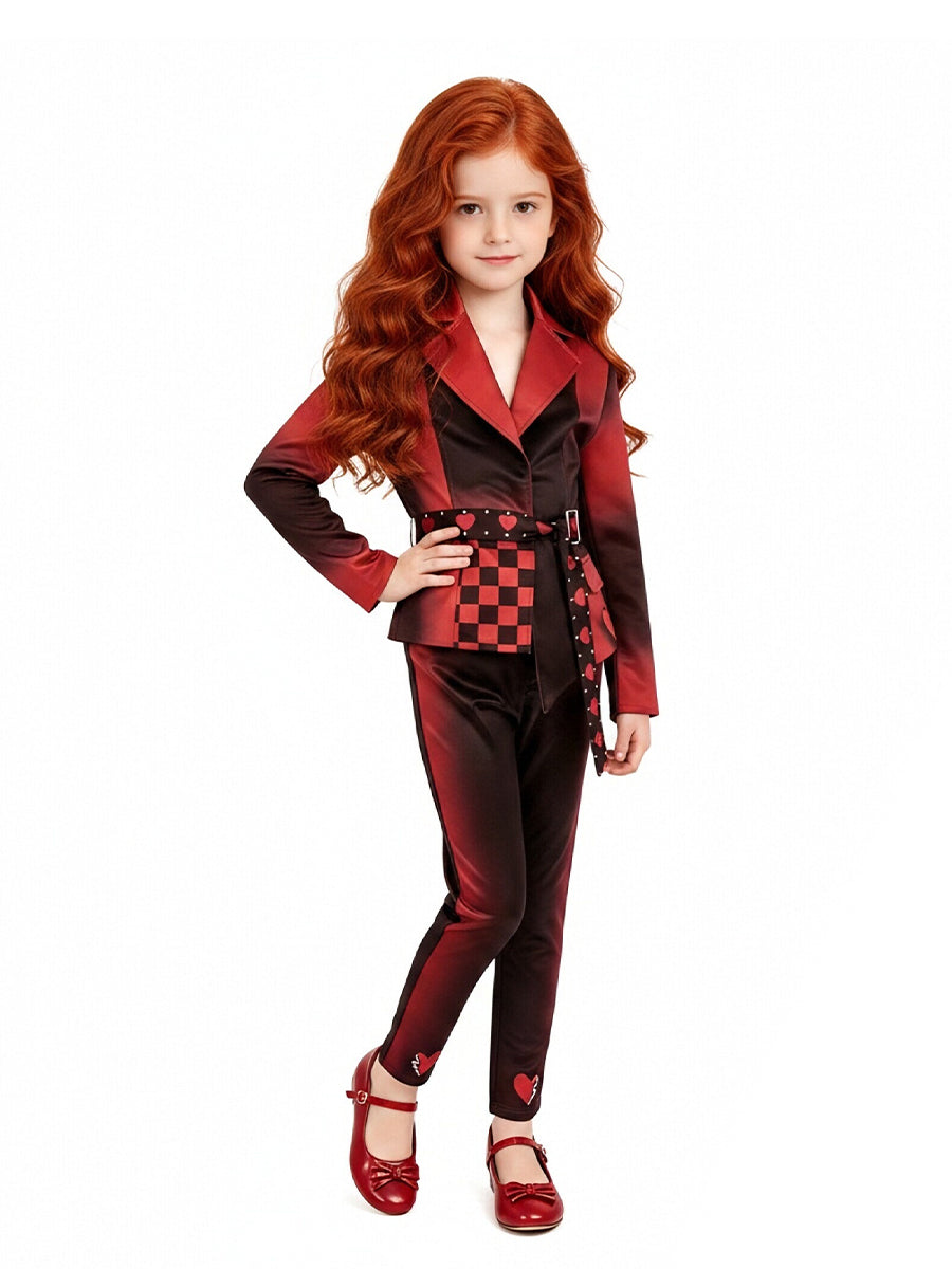 Kids Adults 3 Piece Red Princess Cosplay Suit - Image 4