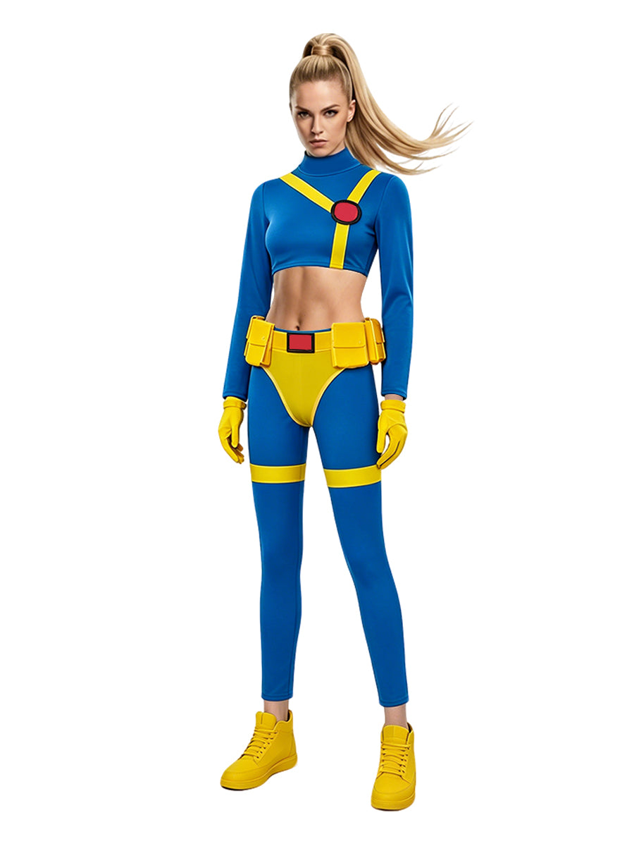Women 2 Piece Superheroine Cosplay Costume 90s Retro