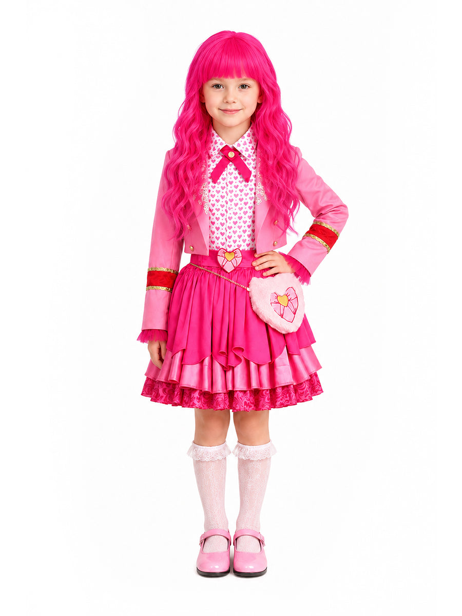 Halloween Costume Pink Princess Academy Blazer Ruffle Skirt Set