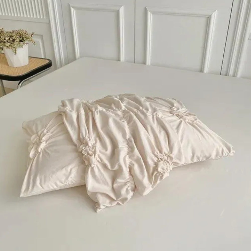 Elegant Ruffle Flower Quilt Cover Set with Pillowcases - Image 6