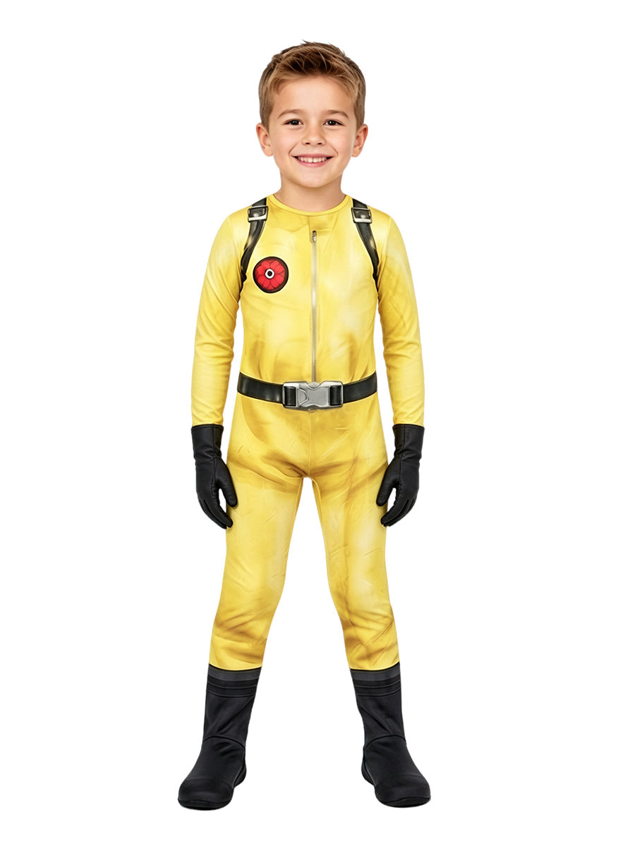 Yellow Hazmat Suit Costume Kids Adult Jumpsuit Mask Gloves Set