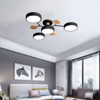 Modern LED Round Iron Semi Flush Chandelier Contemporary Ceiling Light - Image 25
