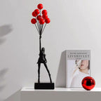 Modern Girl Balloon Statue Contemporary Home Décor Sculpture