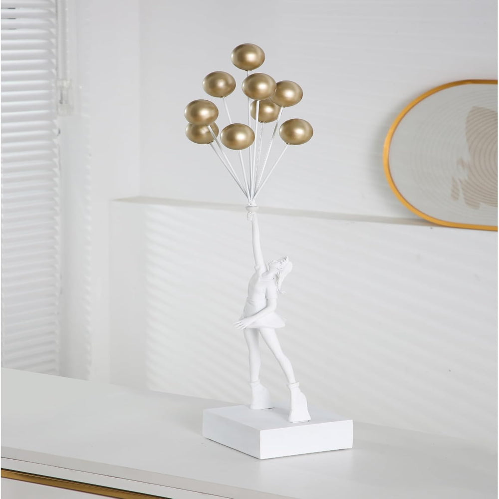 Modern Girl Balloon Statue Contemporary Home Décor Sculpture - Image 2