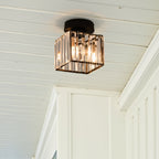 Black Crystal Flush Mount Ceiling Light Modern E27 - Image 7