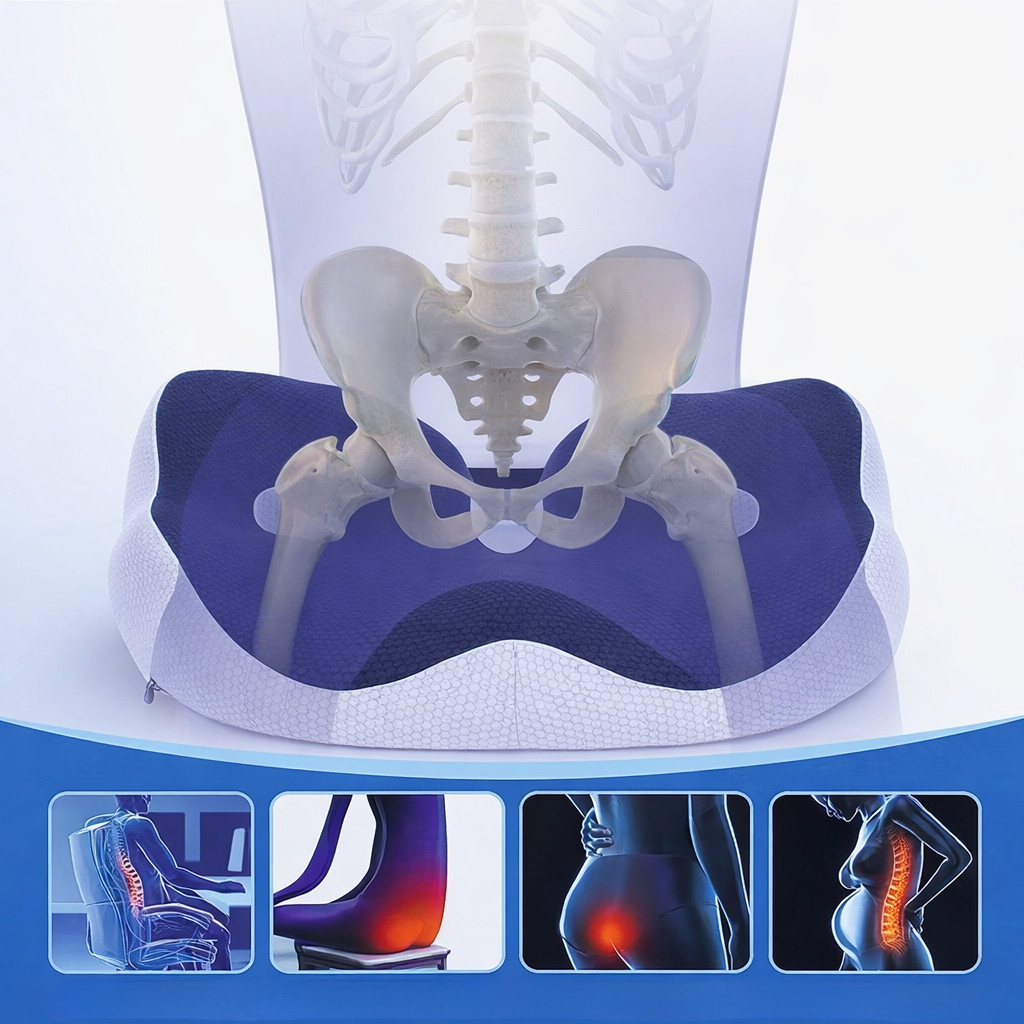 Coussin d'assise ergonomique en mousse à mémoire de forme