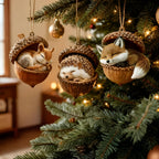 Acorn Acrylic Woodland Animal Christmas Ornaments 2D Flat