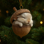 Acorn Acrylic Woodland Animal Christmas Ornaments 2D Flat - Image 2