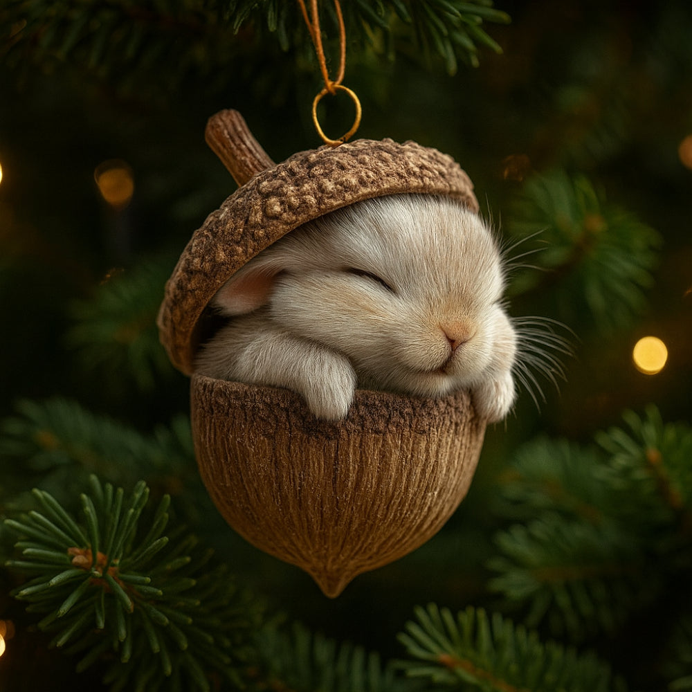 Acorn Acrylic Woodland Animal Christmas Ornaments 2D Flat - Image 2